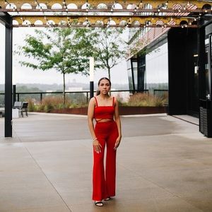 Shein red two piece
